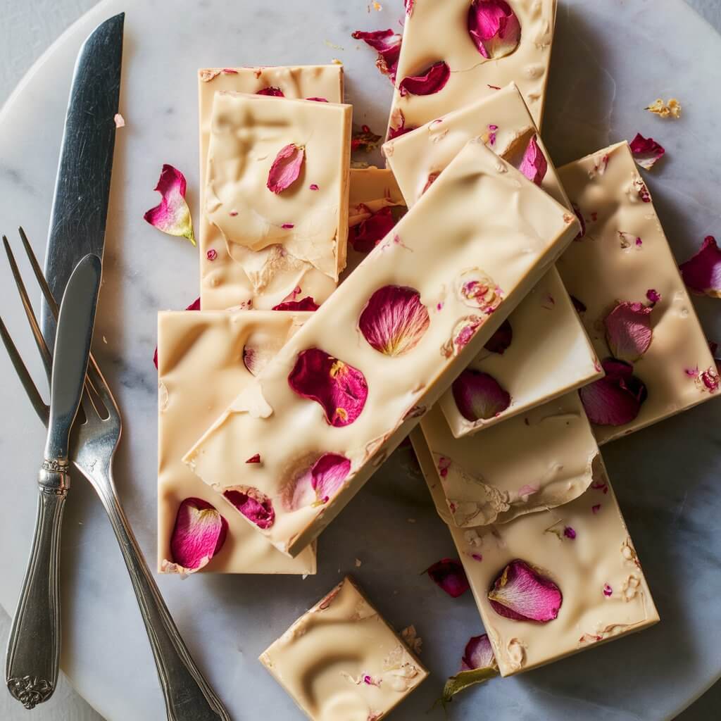 Rose Petal Milk Chocolate Bars